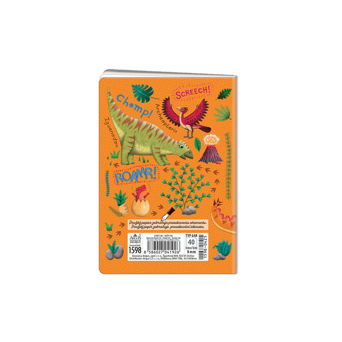 1598-0425 Zošit A6, 40 listov, TYP 644 Roaaar!
