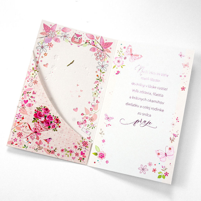 16-666 Baby birth greeting card SK