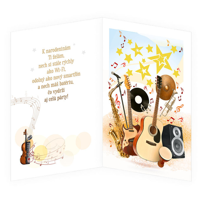 75-8030 Blahoprajná karta gratulačná hudobná SK