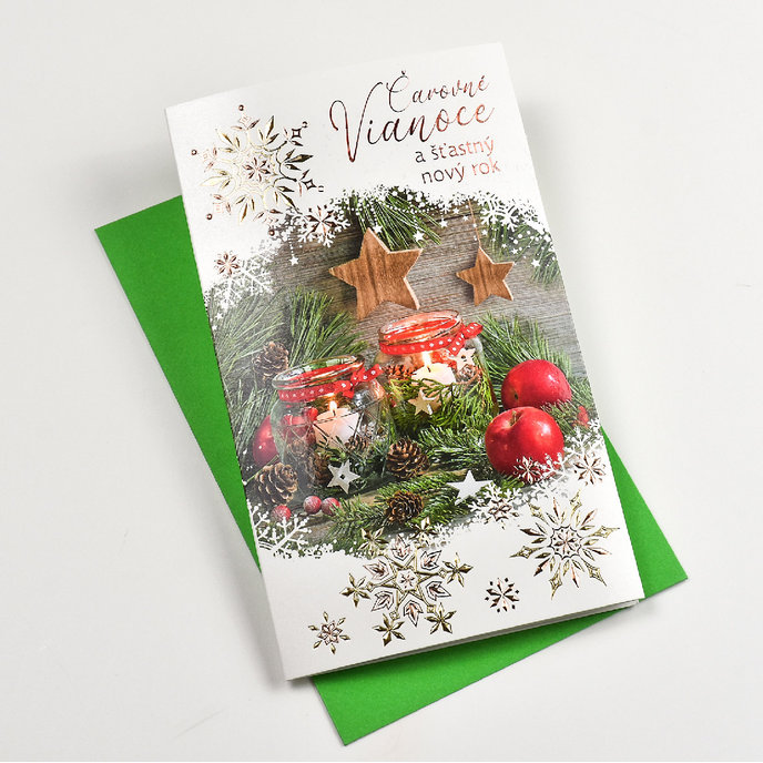 11-6554 Blahoprajná karta vianočná klopa na peniaze SK