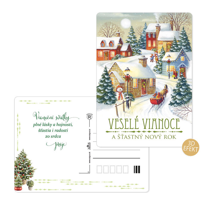 0611-0313s Pohľadnica vianočná 3D SK