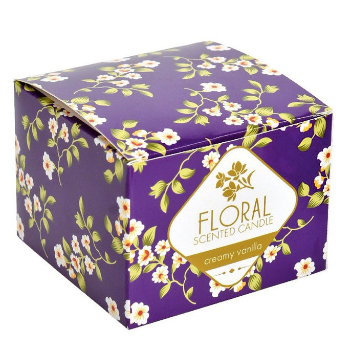 2358-0027 Floral candle - CREAM VANILLA