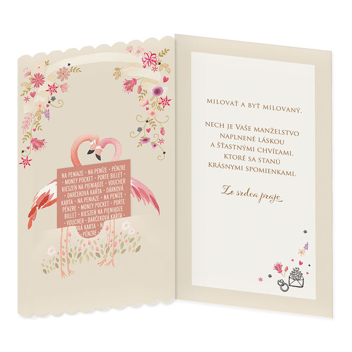 13-6166 Wedding greeting card with money flap SK