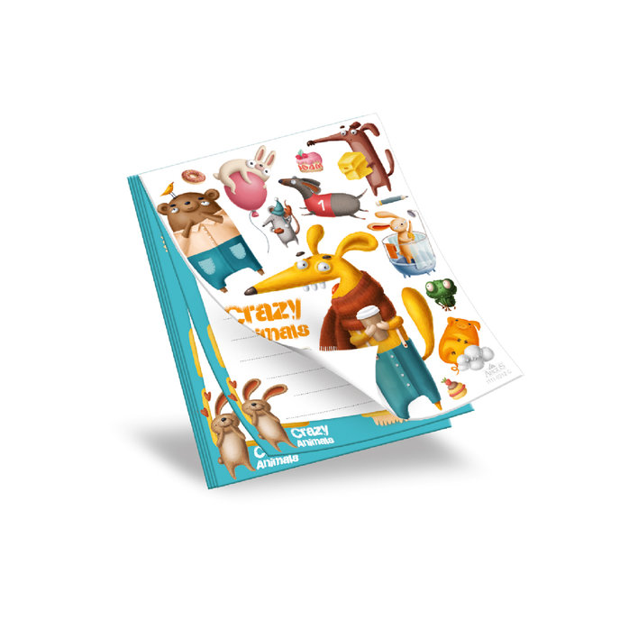 1111-0312 Shredding notepad 9x12cm Crazy Animals