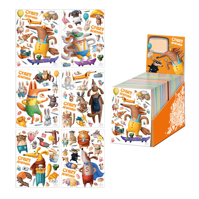 1111-0312 Shredding notepad 9x12cm Crazy Animals