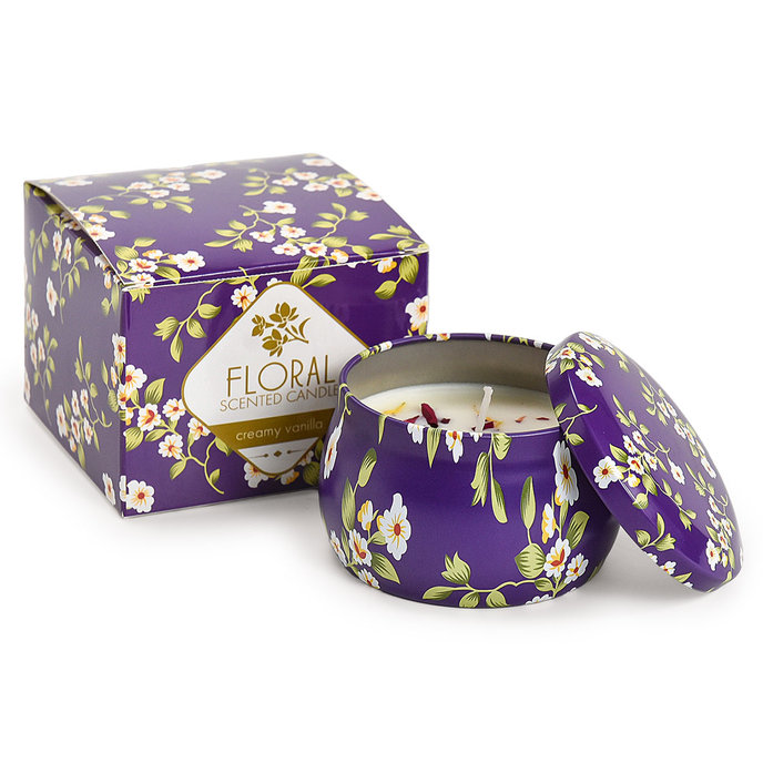 2358-0027 Floral candle - CREAM VANILLA