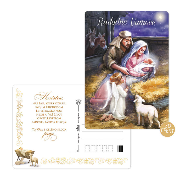 0611-0312s Pohľadnica vianočná 3D SK