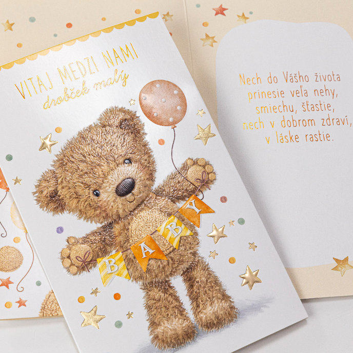 16-664 Baby birth greeting card SK