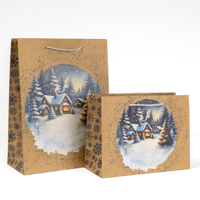 0884-0096 Darčeková taška vianočná NATUR