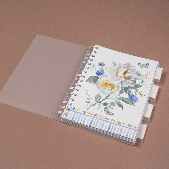 1546-0400 Špirálový zošit A5 s rozraďovačom Spring blooms