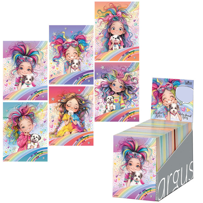 1111-0426 Trhací zápisník 9x12cm Rainbow Ella