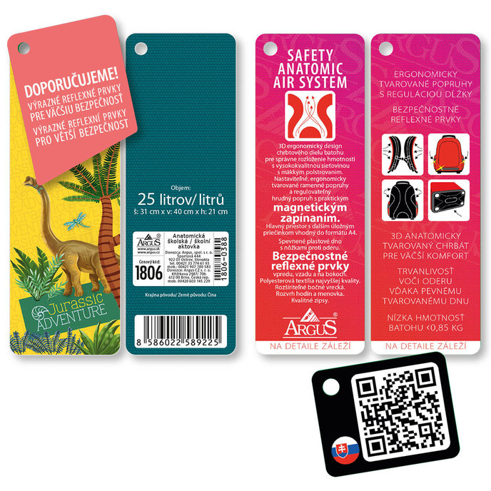 1806-0388 School bag Jurassic adventure