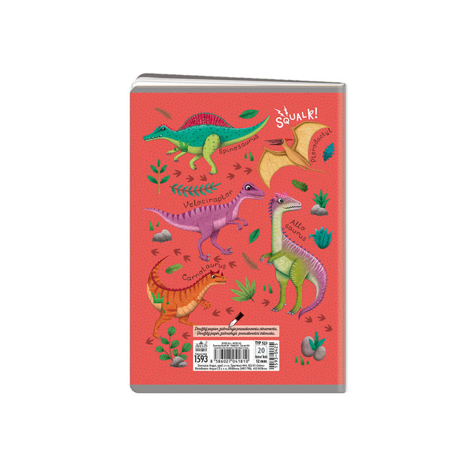 1593-0425 Zošit A5, 20 listov, TYP 523 Roaaar!