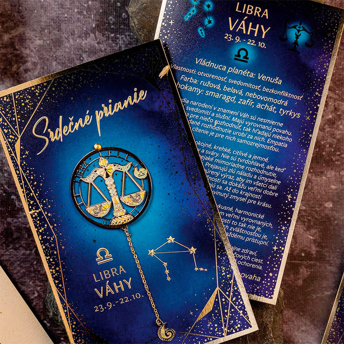 15-6488 Blahoprajná karta gratulačná zverokruh SK VÁHY