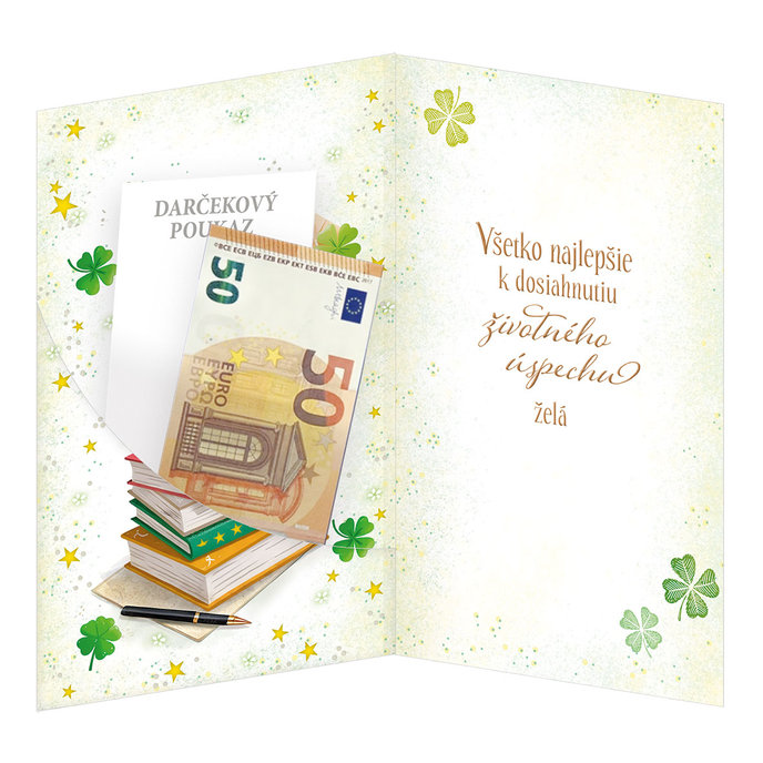 18-6010 Blahoprajná karta k ukončeniu štúdia klopa na peniaze SK