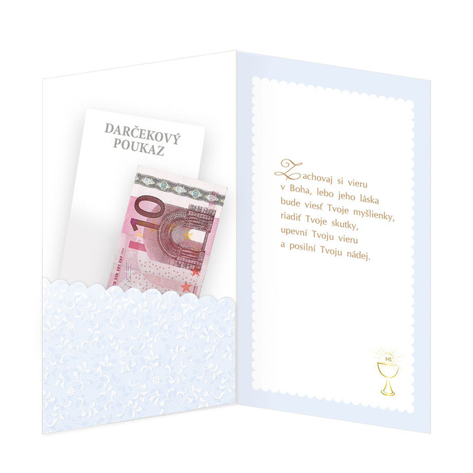 19-636 Blahoprajná karta klopa na peniaze SK/ 1.sv.prijímanie