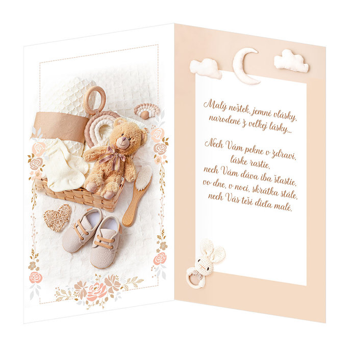 16-665 Baby birth greeting card SK