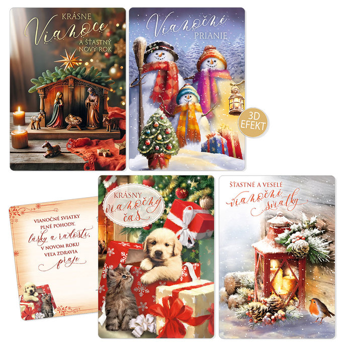 0611-0328s Pohľadnica vianočná 3D SK