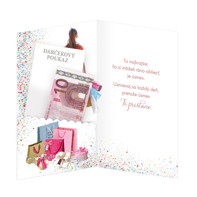 15-6499 Blahoprajná karta gratulačná klopa na peniaze SK