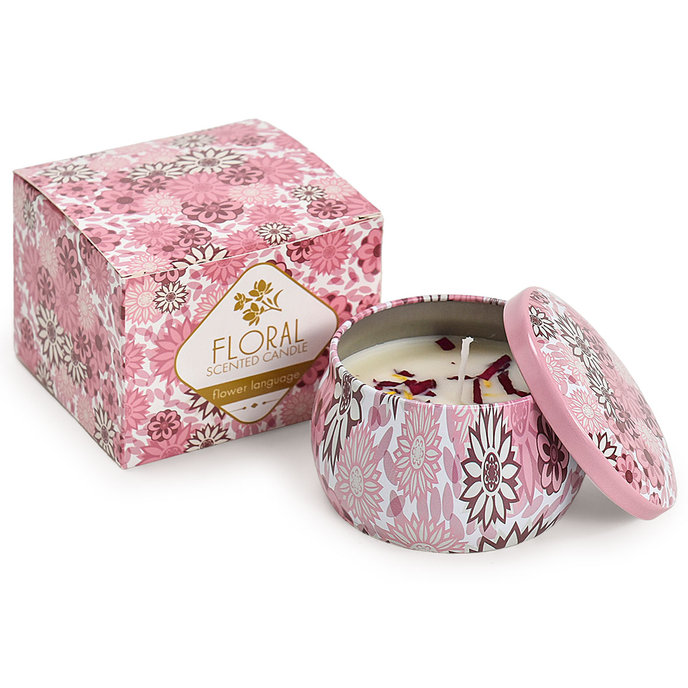 2358-0030 Floral candle - ROMANTIC LANGUAGE OF FLOWERS