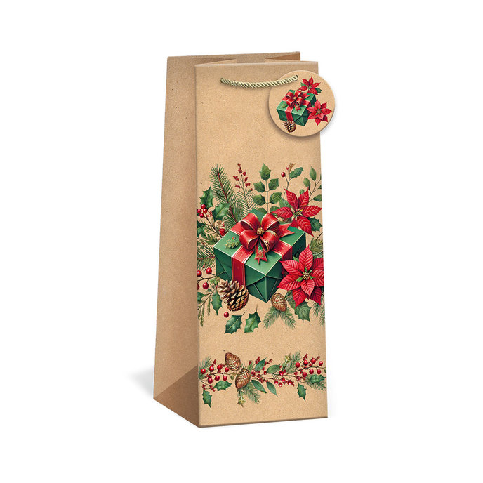 0835-0012 Gift bag fo wine SQUARE BOTTLE