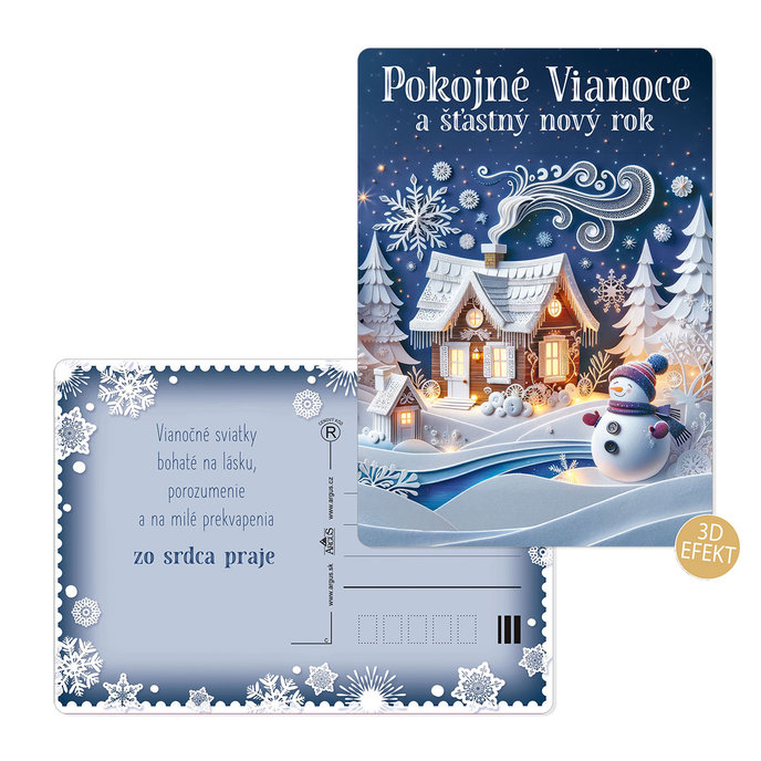 0611-0335s Christmas postcard 3D SK