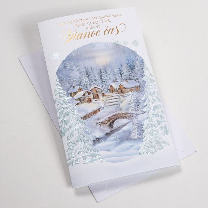 11-6568 Blahoprajná karta vianočná klopa na peniaze SK