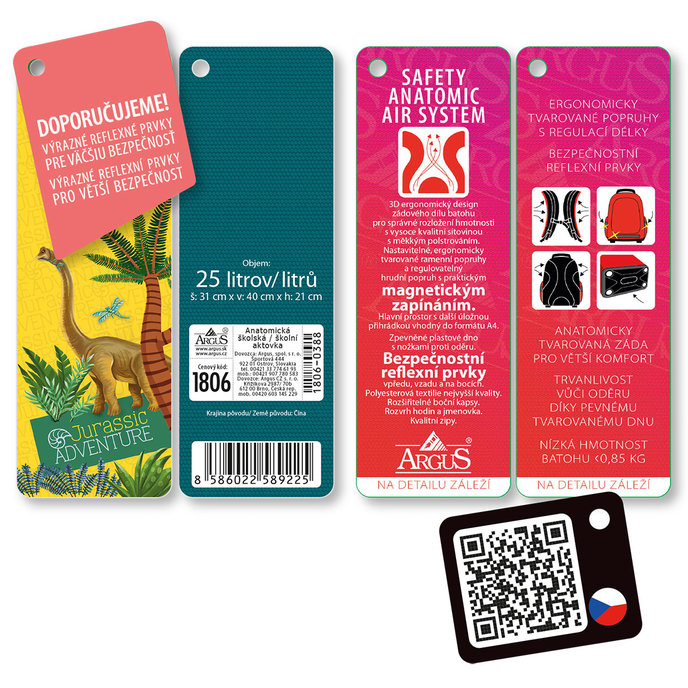 1806-0388 School bag Jurassic adventure