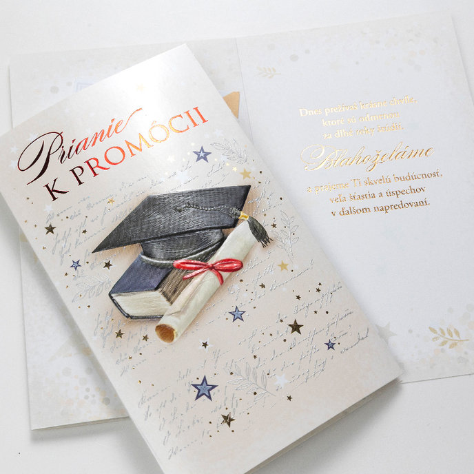 18-6006 Blahoprajná karta k ukončeniu štúdia klopa na peniaze SK