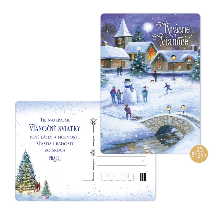 0611-0314s Pohľadnica vianočná 3D SK