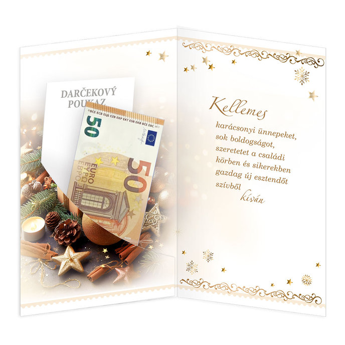 11-6553 Christmas greeting card with money tab HU