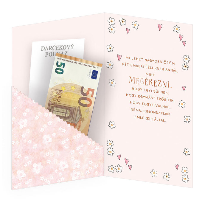 13-6179 Blahoprajná karta svadobná klopa na peniaze HU