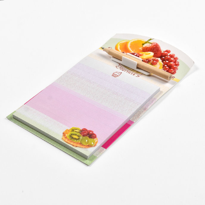 1132-0406 Trhací zápisník s ceruzkou a magnetom ovocie