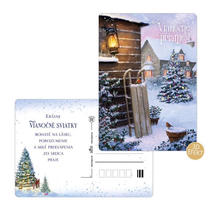 0611-0314s Pohľadnica vianočná 3D SK