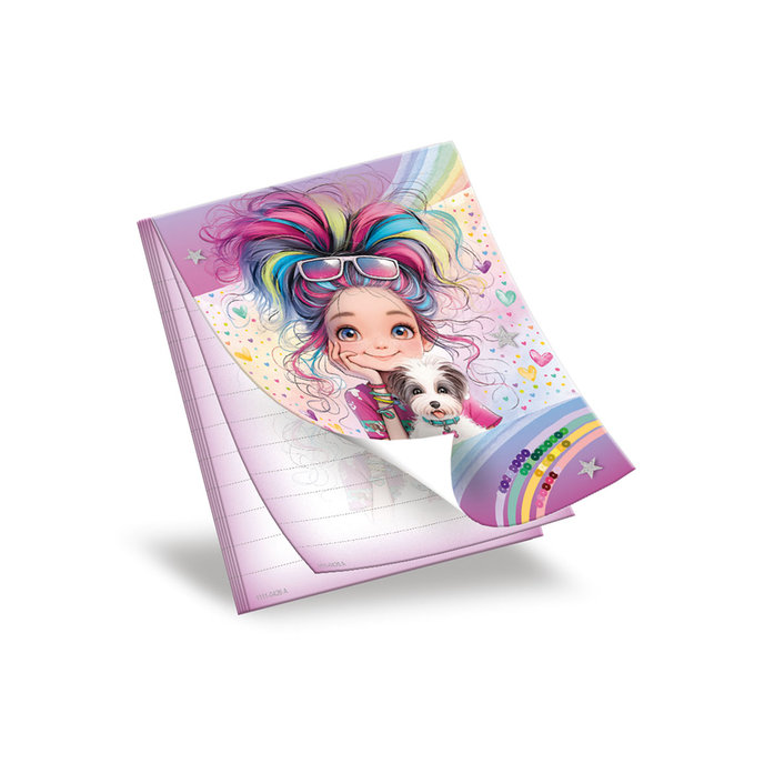 1111-0426 Trhací zápisník 9x12cm Rainbow Ella