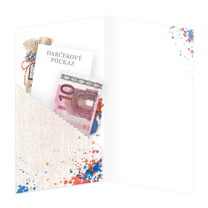 15-6439 Blahoprajná karta gratulačná klopa na peniaze SK/Poďakovanie