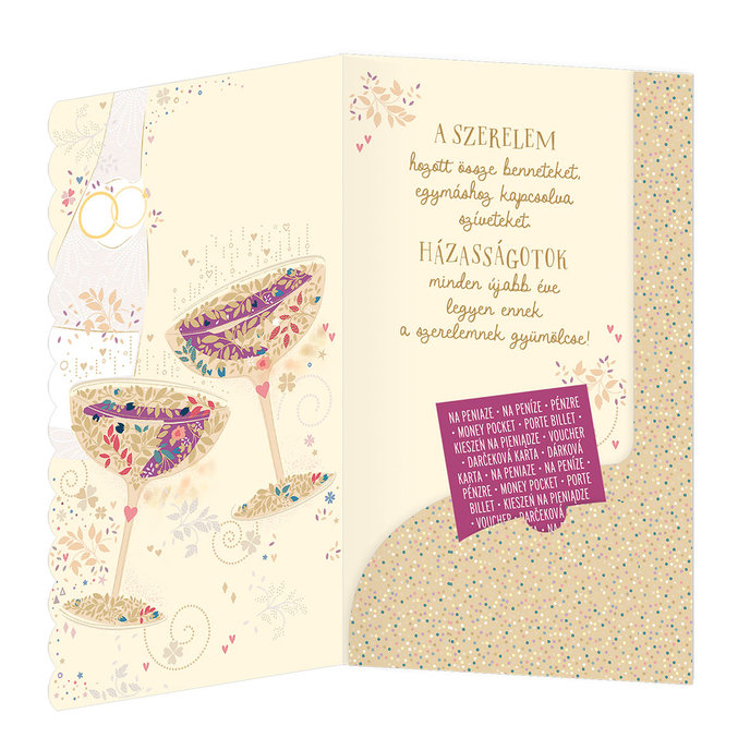 13-6164 Wedding greeting card with money flap HU