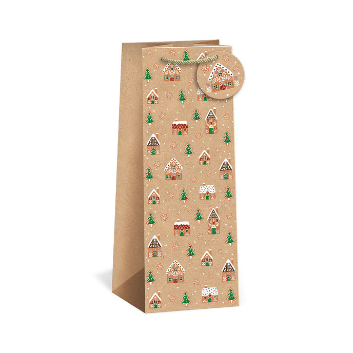 0835-0005 Gift bag for 2 pcs wine SQUARE BOTTLE