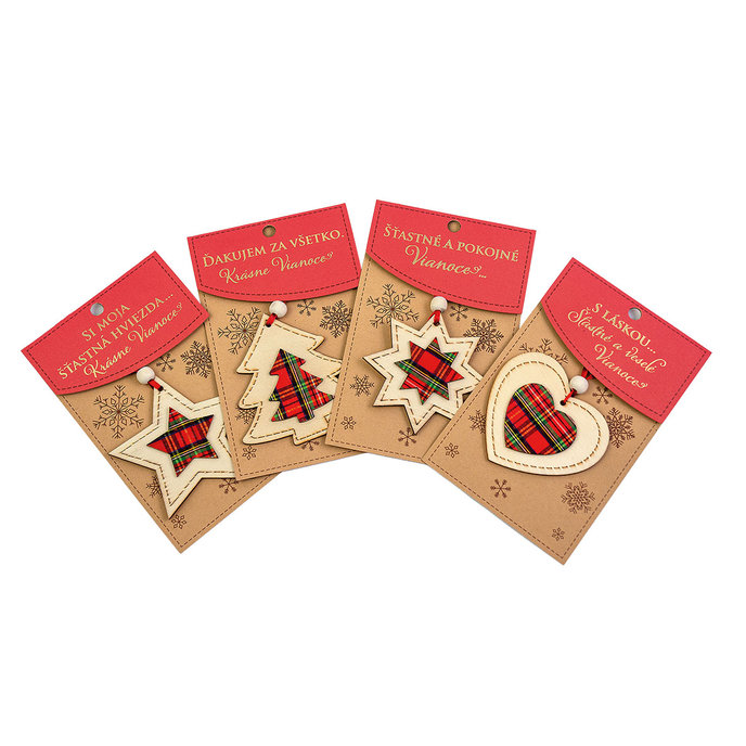 2344-0001 SK Vianočná dekorácia - károvaná