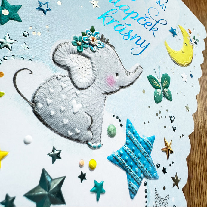 16-663 Baby birth greeting card SK