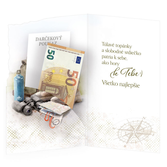 15-6562 Blahoprajná karta gratulačná klopa na peniaze SK