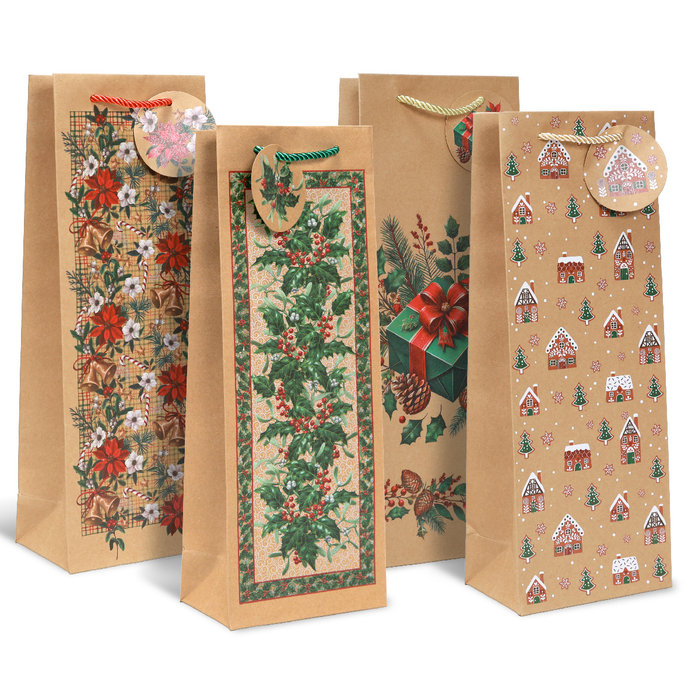 0835-0012 Gift bag fo wine SQUARE BOTTLE