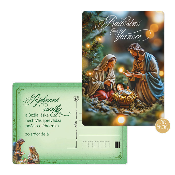 0611-0334s Christmas postcard 3D SK