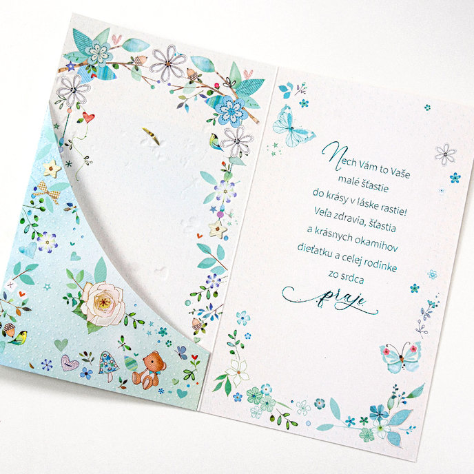 16-667 Baby birth greeting card SK