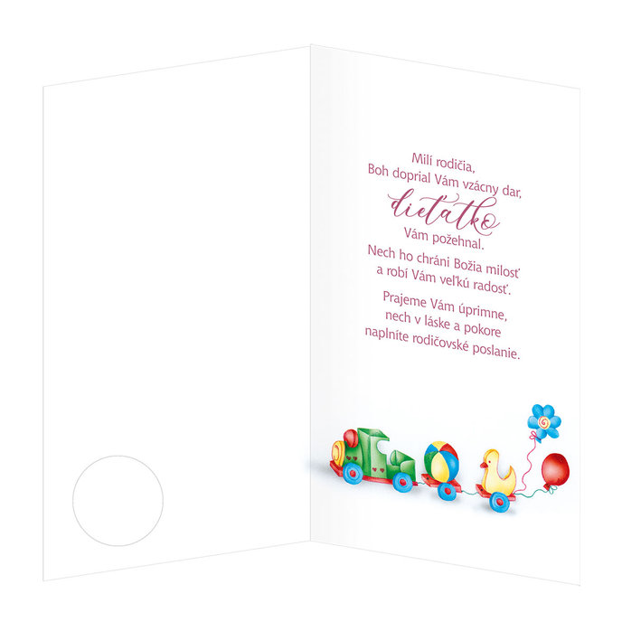 16-600 Baby birth greeting card SK