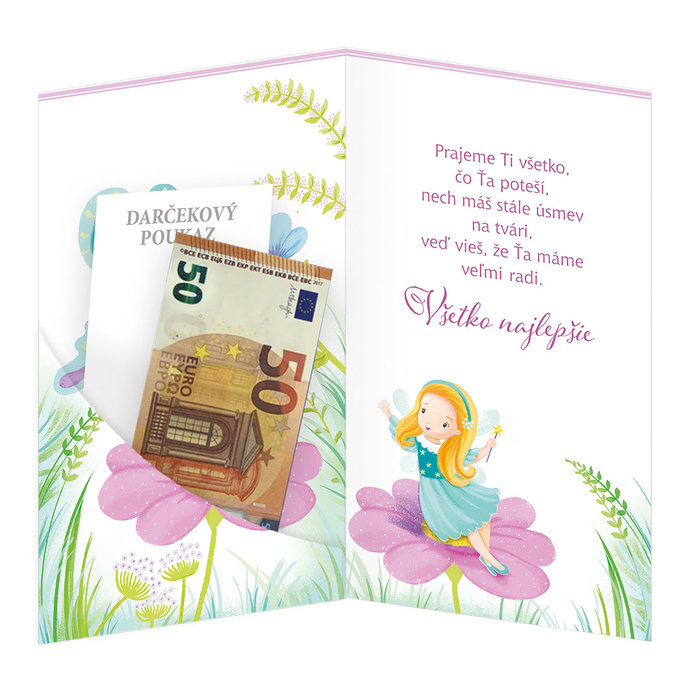 17-6051 Blahoprajná karta detská klopa na peniaze SK