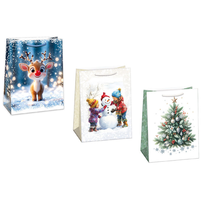 0853-0009 Darčeková taška vianočná, mix