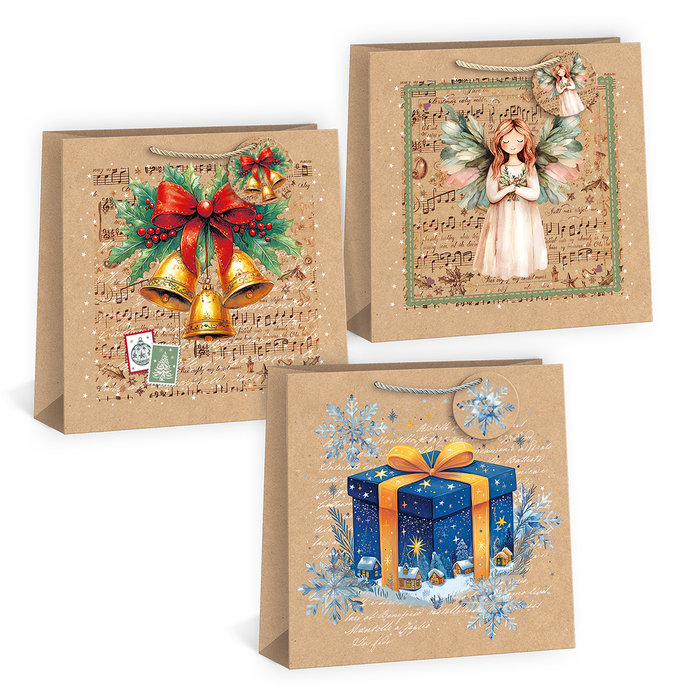 0885-1A26 Gift bag SQUARE T9N, 3 pcs mix.
