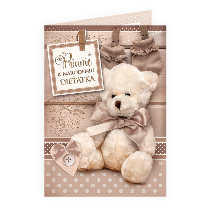 76-607 Baby birth greeting card SK