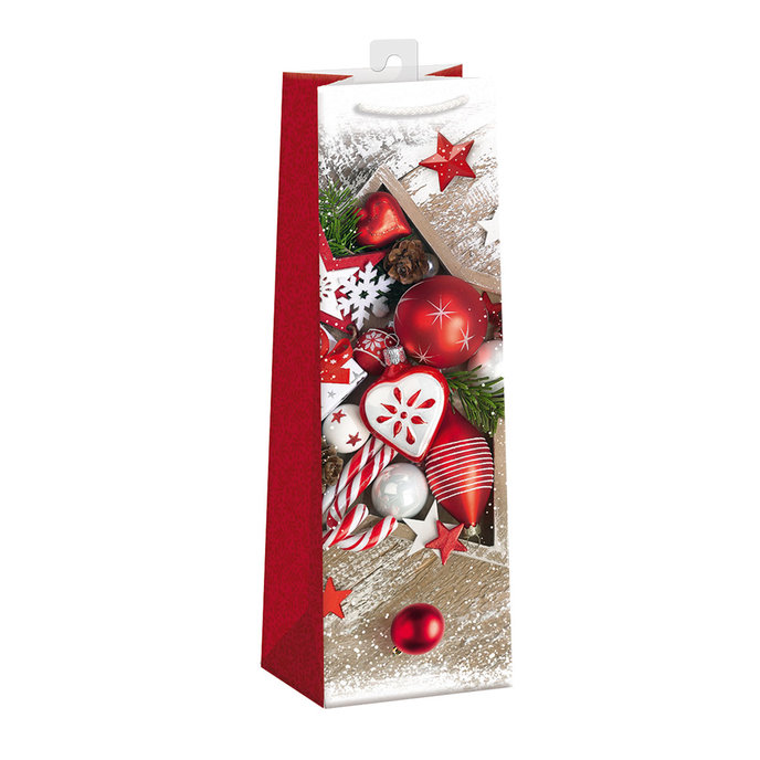 0833-0459 H Darčeková taška na víno vianočná PUV